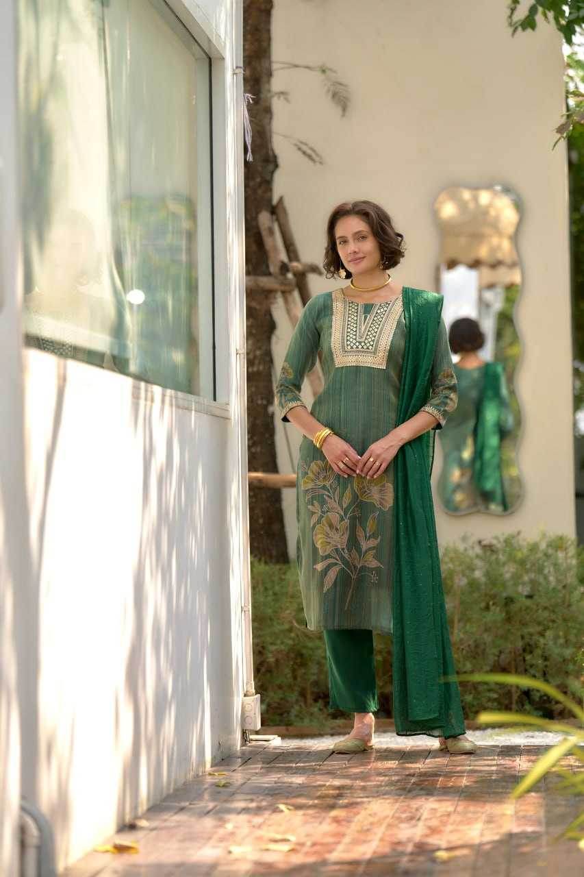 Tissue Designer Embroidered Kurti - MYLUXURY LANE ENTERPRISE